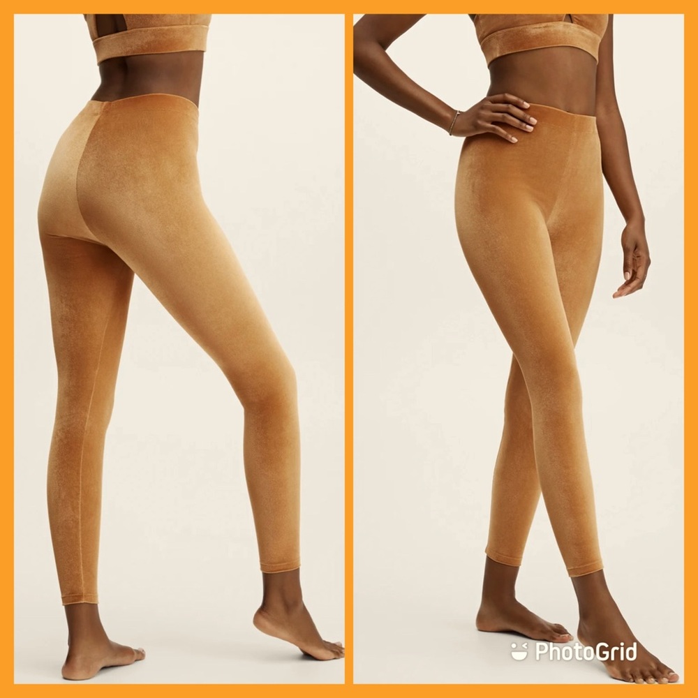 🍯🐝NIP Fabletics Emma Velour Leggings NWT🍯Light Honey🐝🍯
